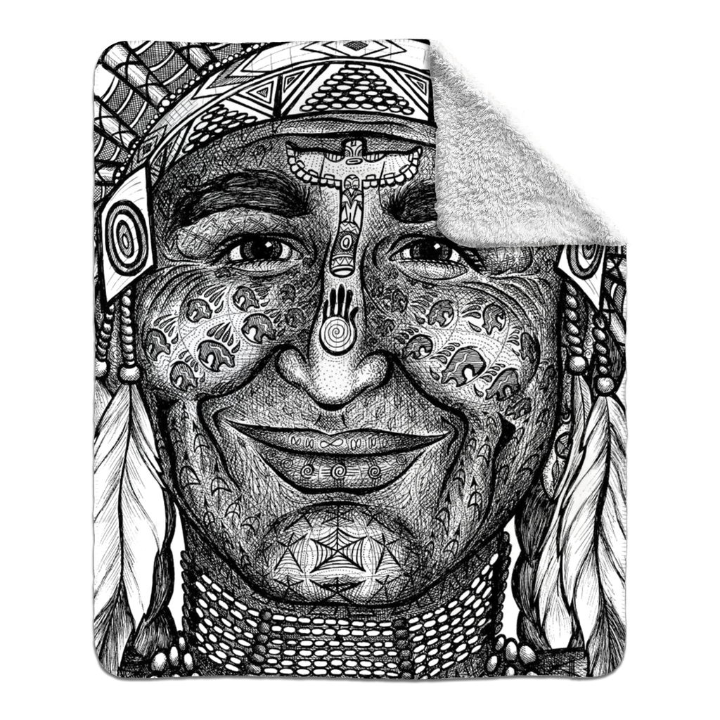 the-wisdom-keeper-of-leadership-black-white-fleece-sherpa-blanket – Wisdom Keepers