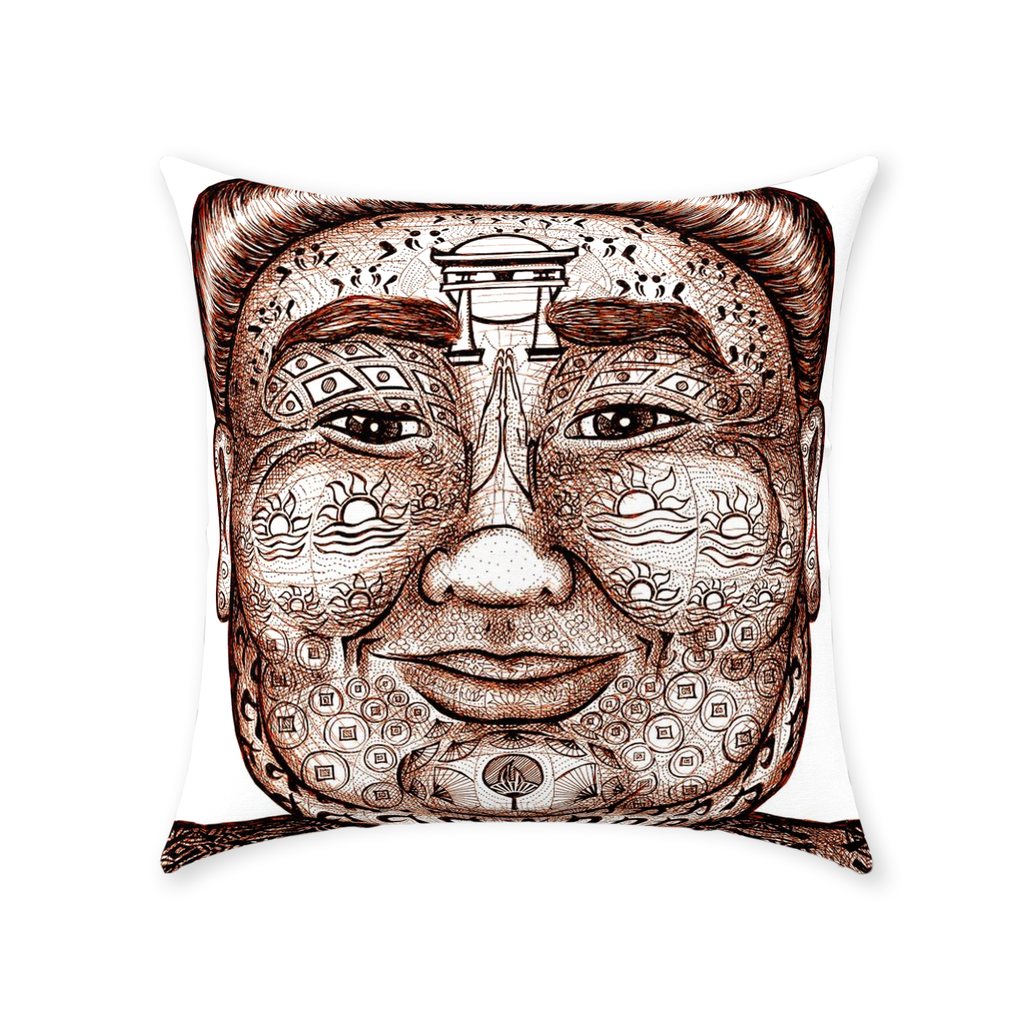 the-wisdom-keeper-of-strength-brown-white-cotton-twill-pillow – Wisdom Keepers