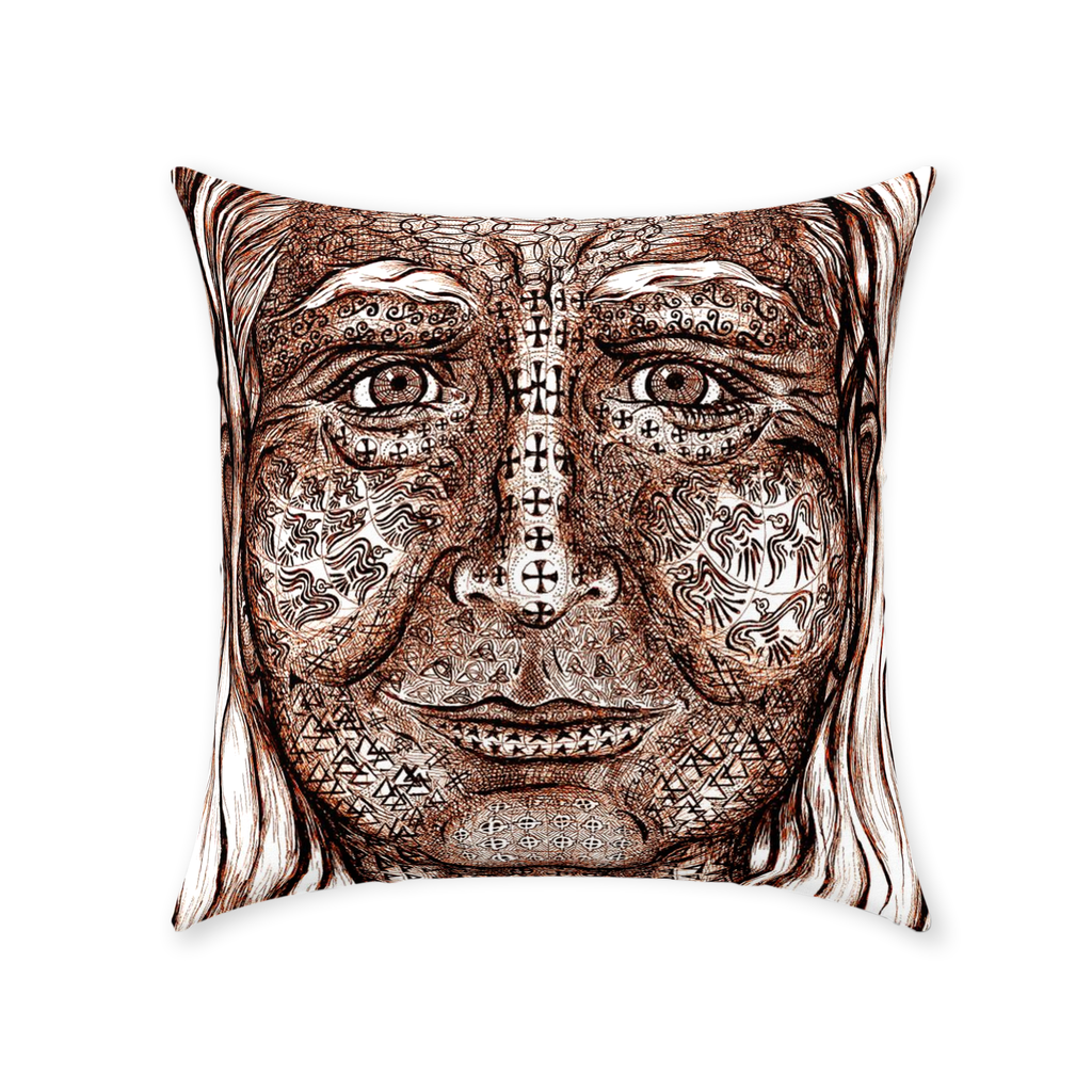 the-wisdom-keeper-of-transmutation-brown-white-cotton-twill-pillow – Wisdom Keepers