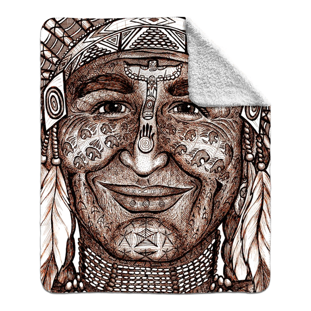 the-wisdom-keeper-of-leadership-brown-white-fleece-sherpa-blanket – Wisdom Keepers