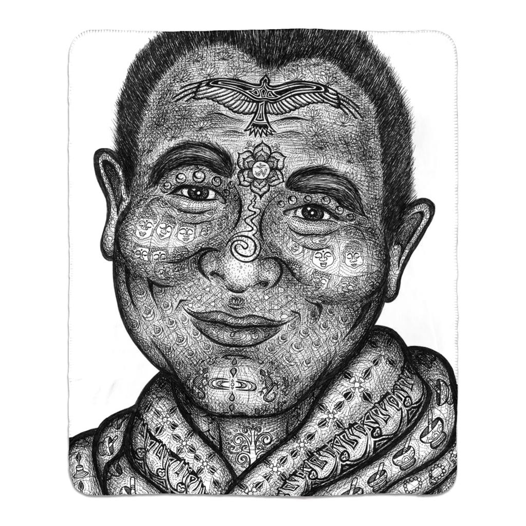 the-wisdom-keeper-of-mindfulness-black-white-fleece-sherpa-blanket – Wisdom Keepers