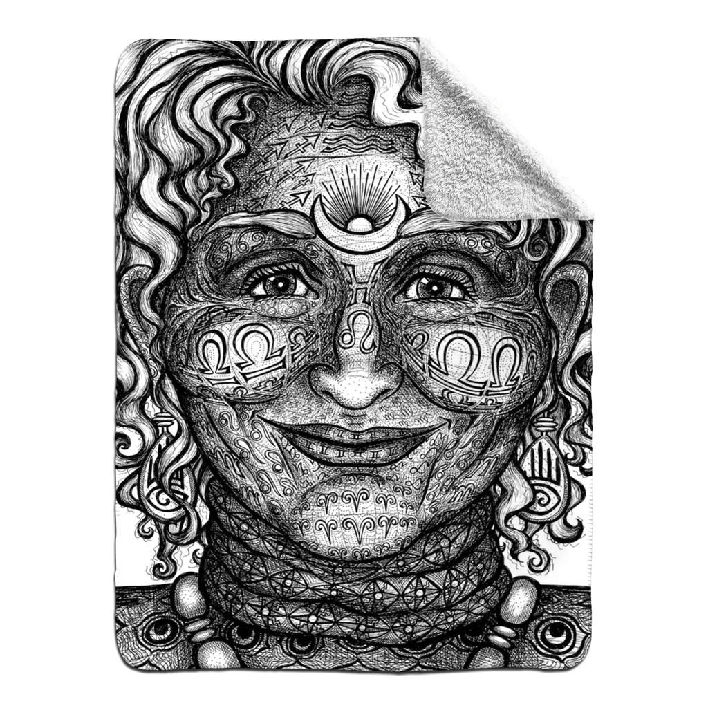 the-wisdom-keeper-of-intuition-black-white-fleece-sherpa-blanket – Wisdom Keepers