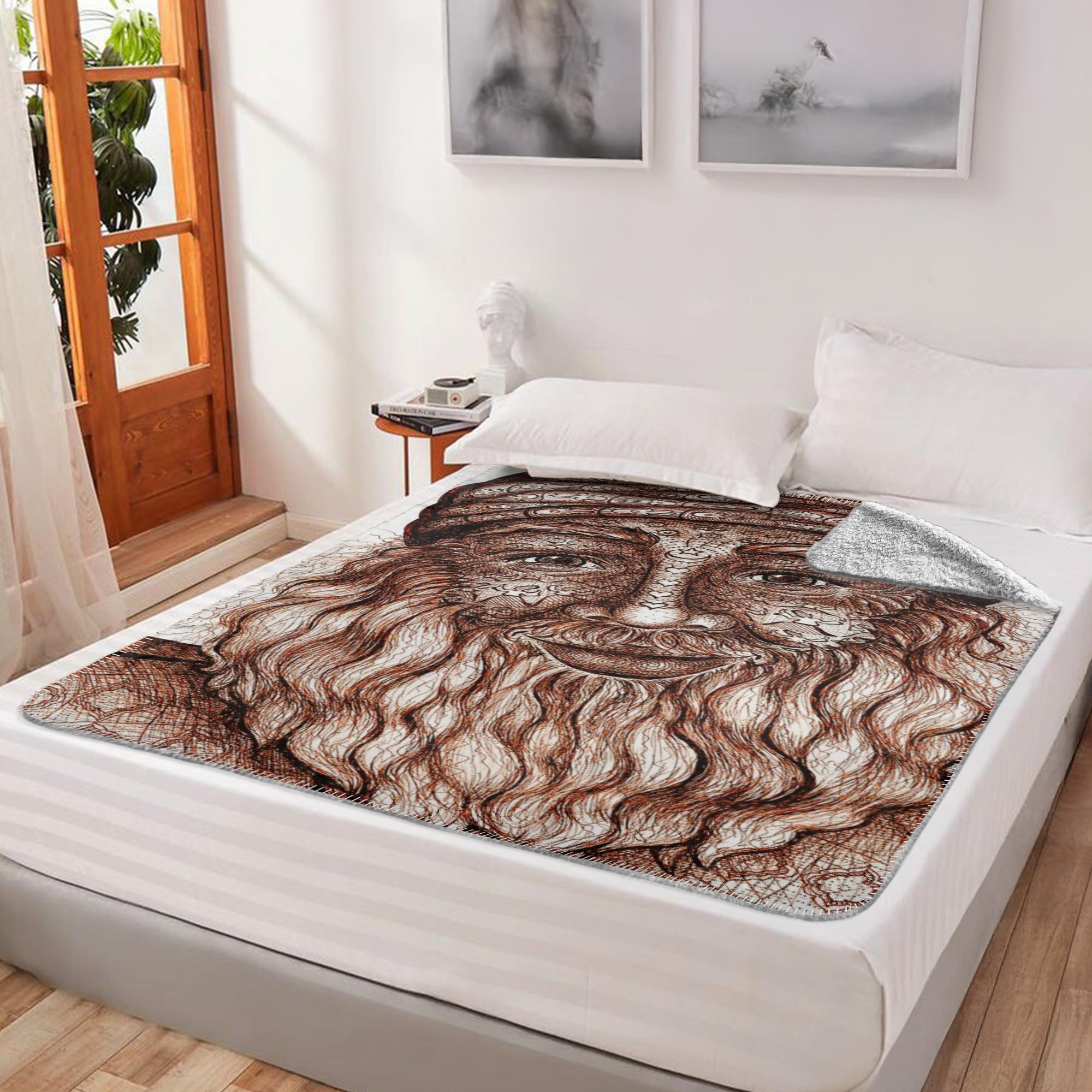 the-wisdom-keeper-of-acceptance-brown-white-fleece-sherpa-blanket – Wisdom Keepers