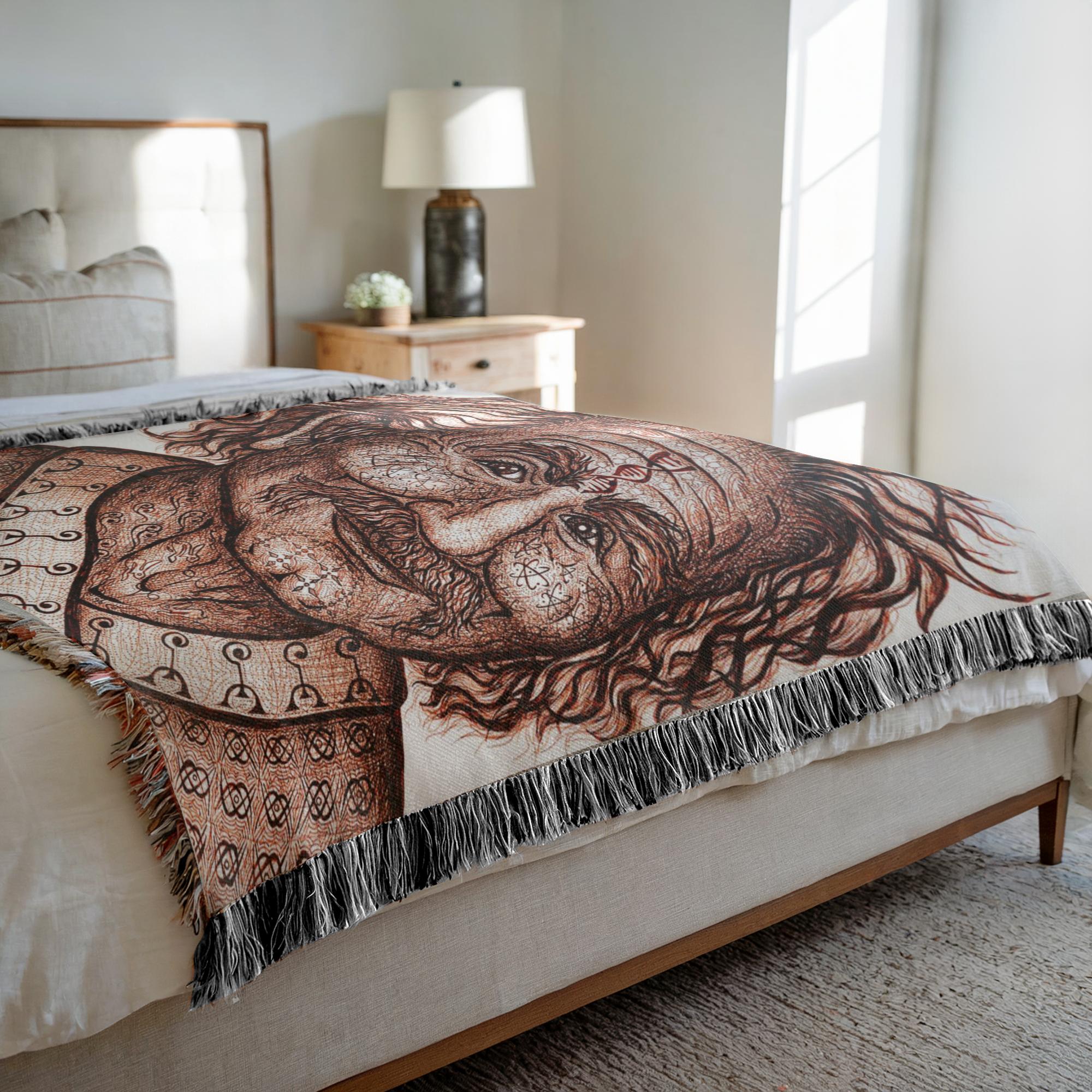 the-wisdom-keeper-of-invention-brown-white-woven-blanket – Wisdom Keepers