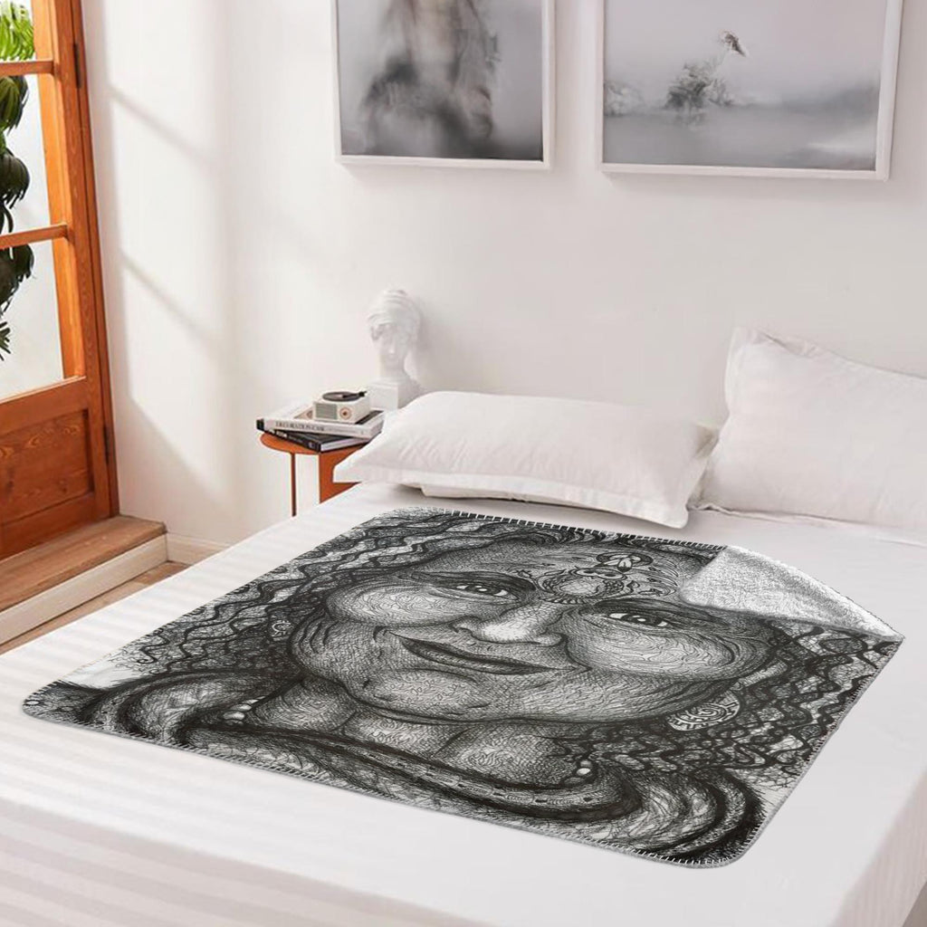 the-wisdom-keeper-of-resourcefulness-wisdom-black-white-fleece-sherpa-blanket – Wisdom Keepers