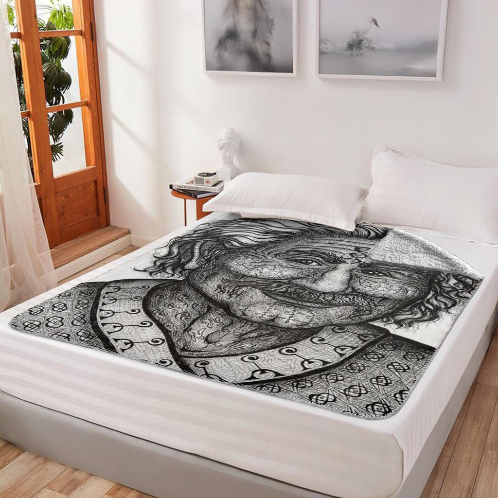 the-wisdom-keeper-of-invention-black-white-fleece-sherpa-blanket – Wisdom Keepers