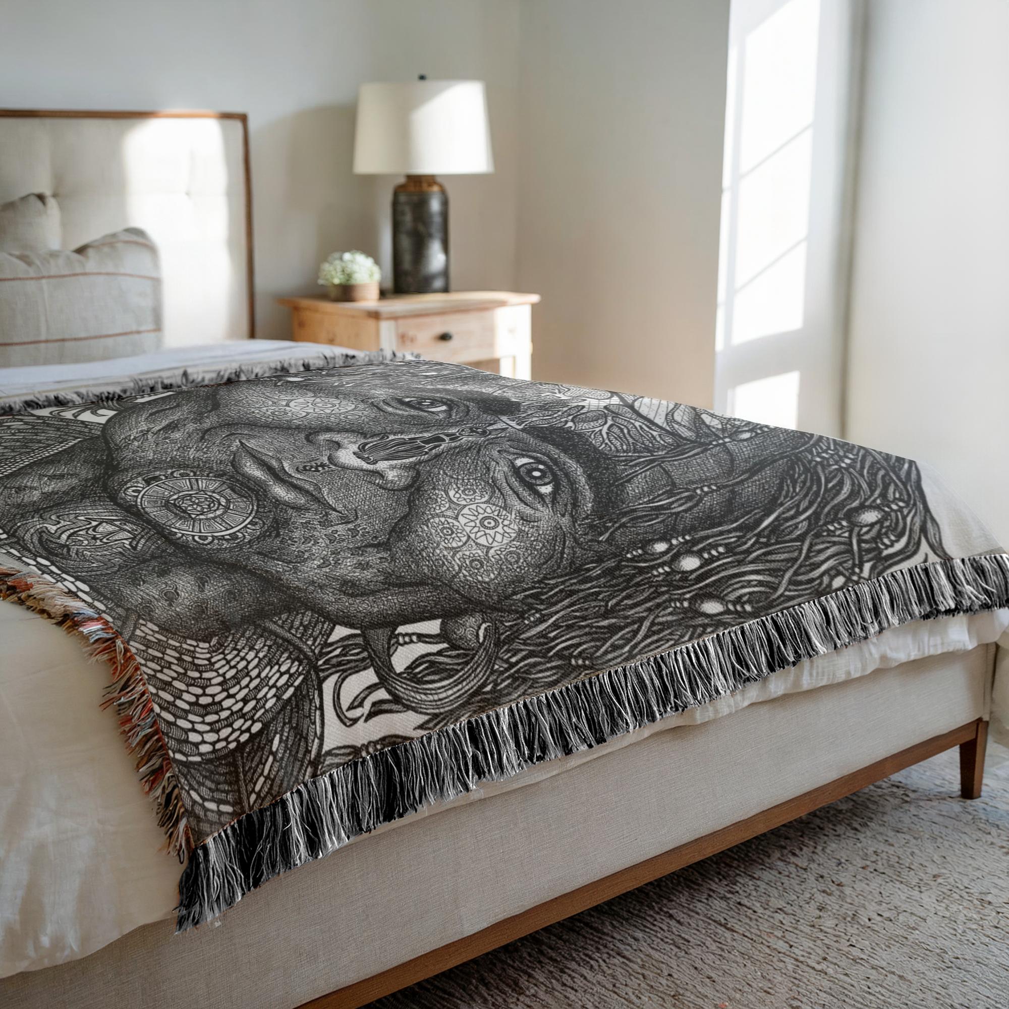the-wisdom-keeper-of-resolve-black-white-woven-blanket – Wisdom Keepers