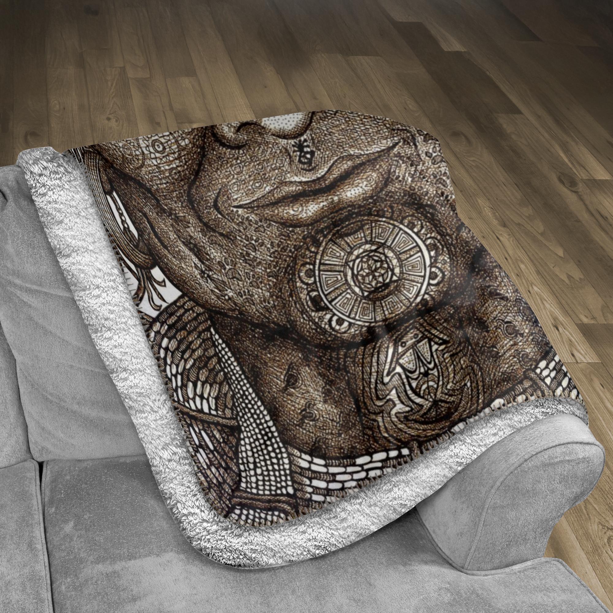 the-wisdom-keeper-of-resolve-brown-white-fleece-sherpa-blanket – Wisdom Keepers
