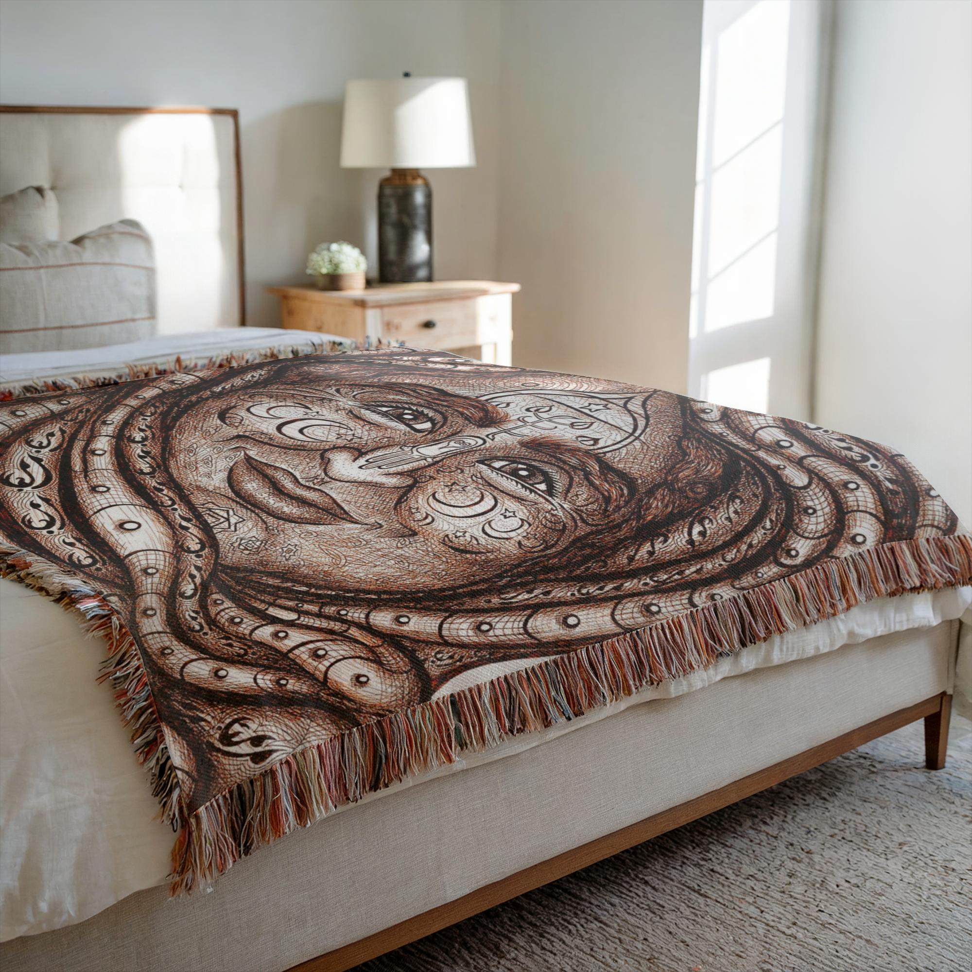 WK6_Brown_White_Woven_Blanket_50x60