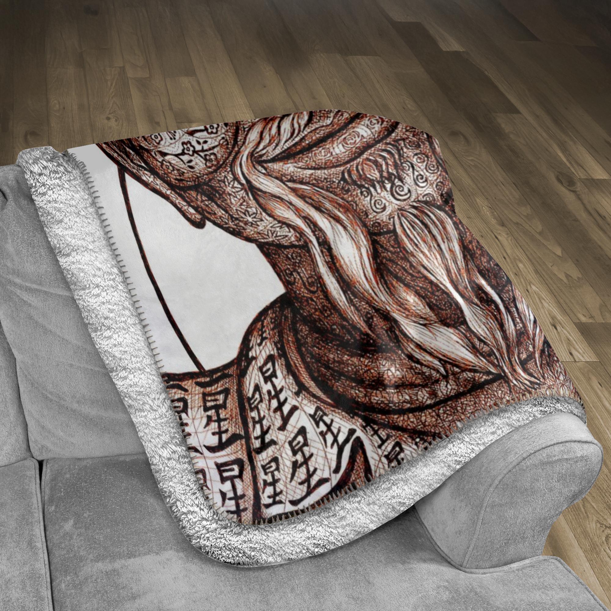 the-wisdom-keeper-of-patience-brown-white-fleece-sherpa-blanket – Wisdom Keepers