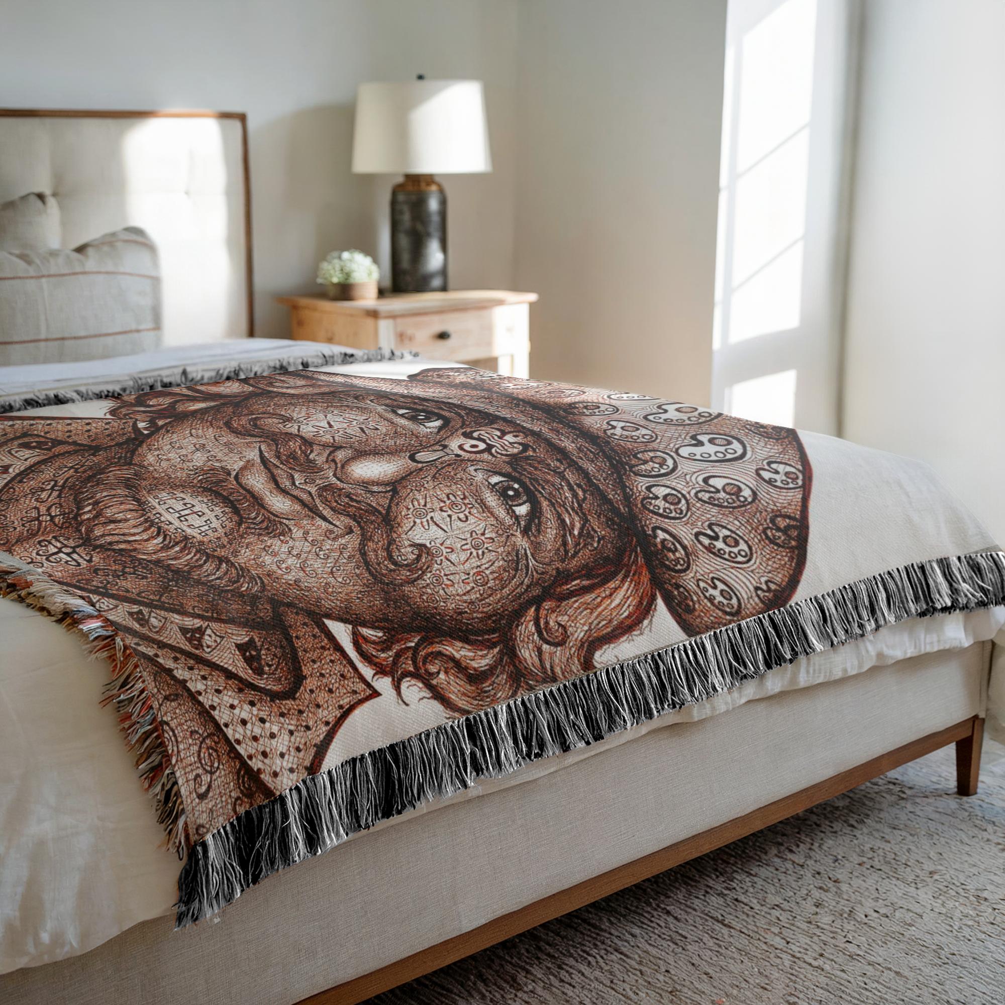 the-wisdom-keeper-of-artfulness-brown-white-woven-blanket – Wisdom Keepers