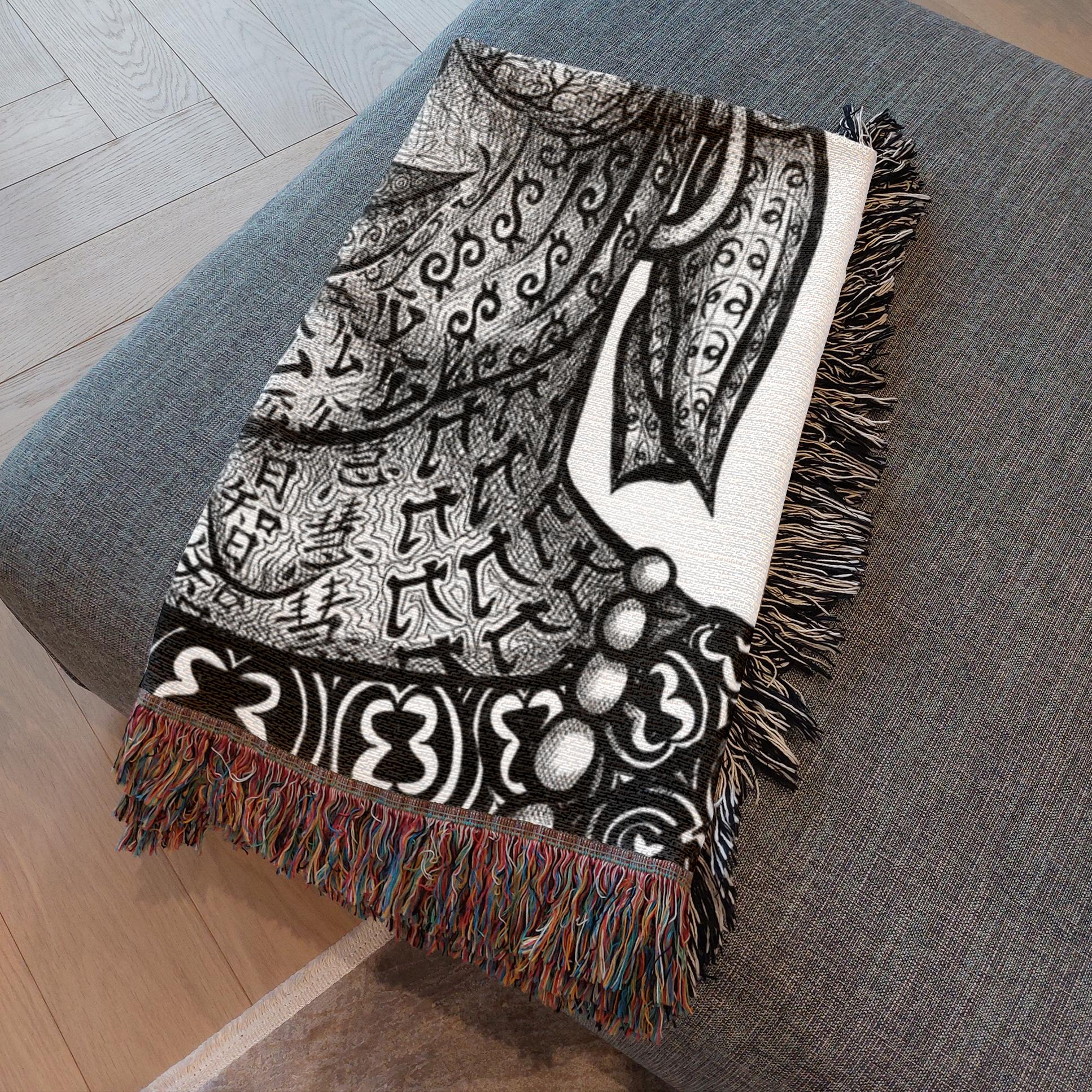 the-wisdom-keeper-of-justice-realistic-magic-black-white-woven-blanket – Wisdom Keepers
