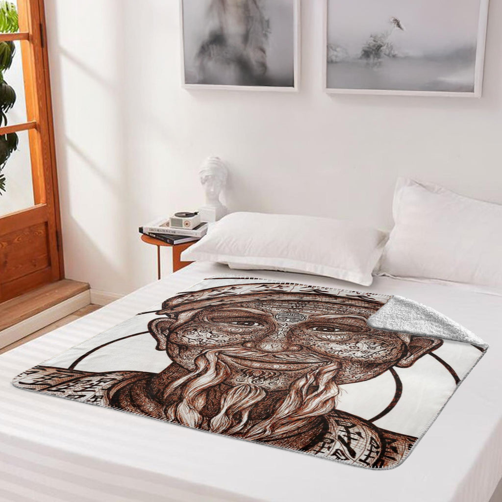 the-wisdom-keeper-of-patience-brown-white-fleece-sherpa-blanket – Wisdom Keepers