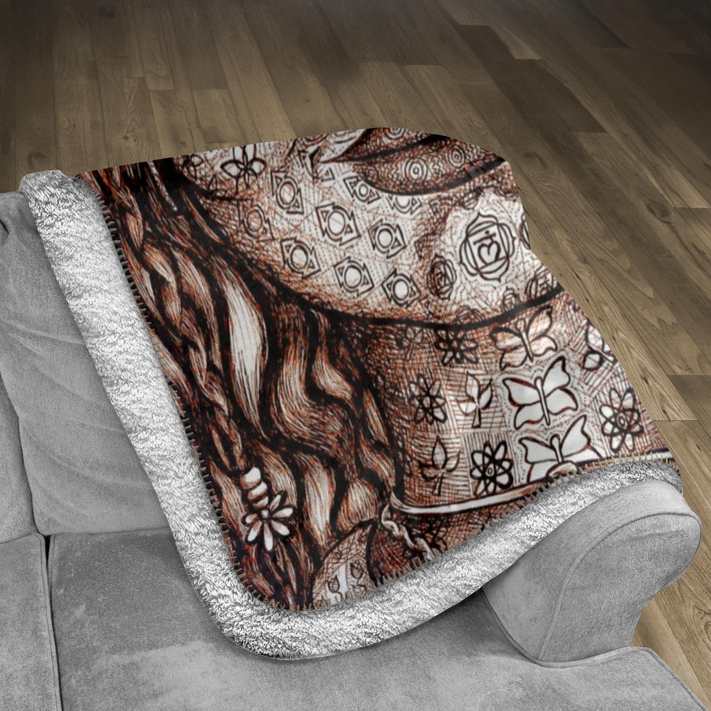the-wisdom-keeper-of-magnetism-brown-white-fleece-sherpa-blanket – Wisdom Keepers