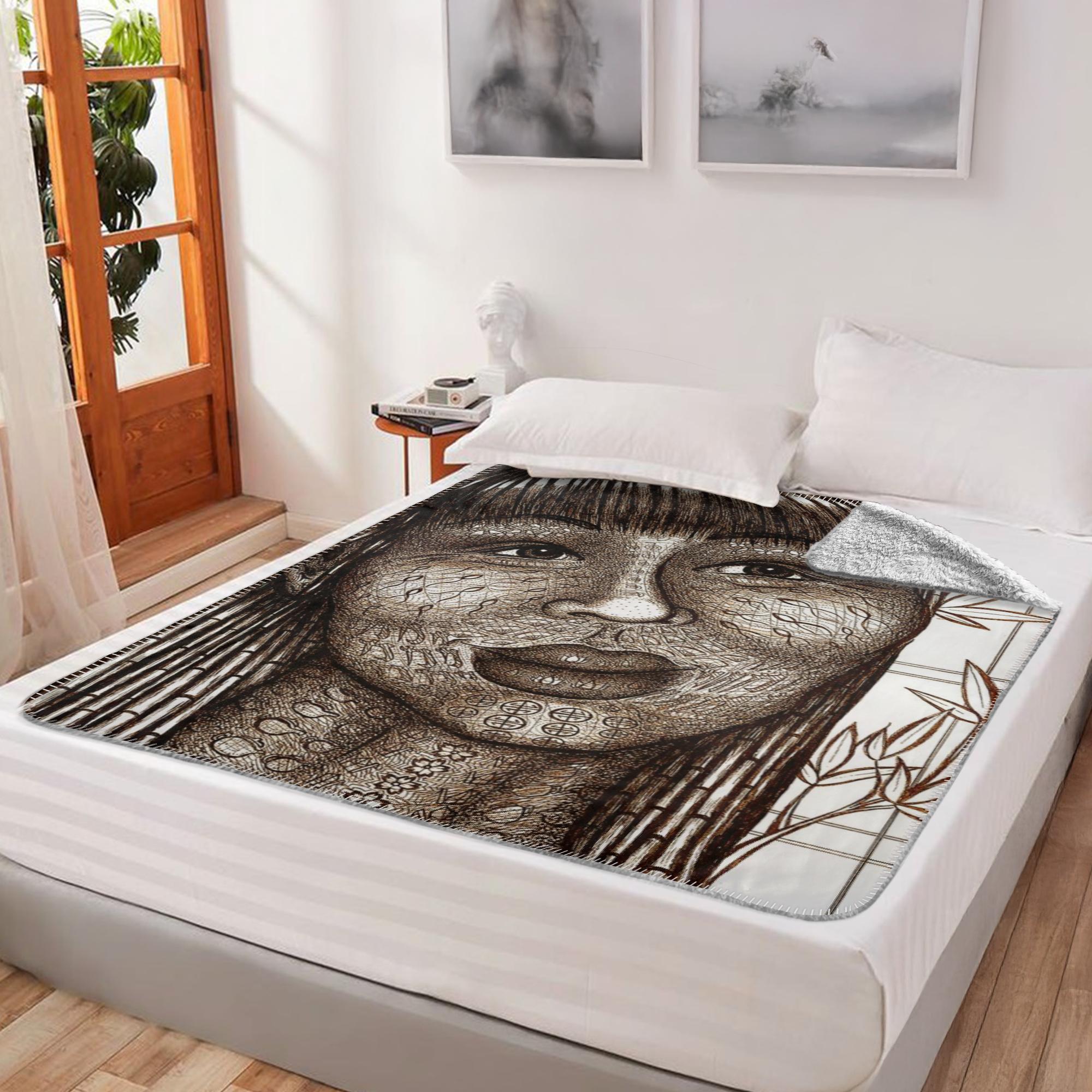 the-wisdom-keeper-of-naturalness-brown-white-fleece-sherpa-blanket – Wisdom Keepers