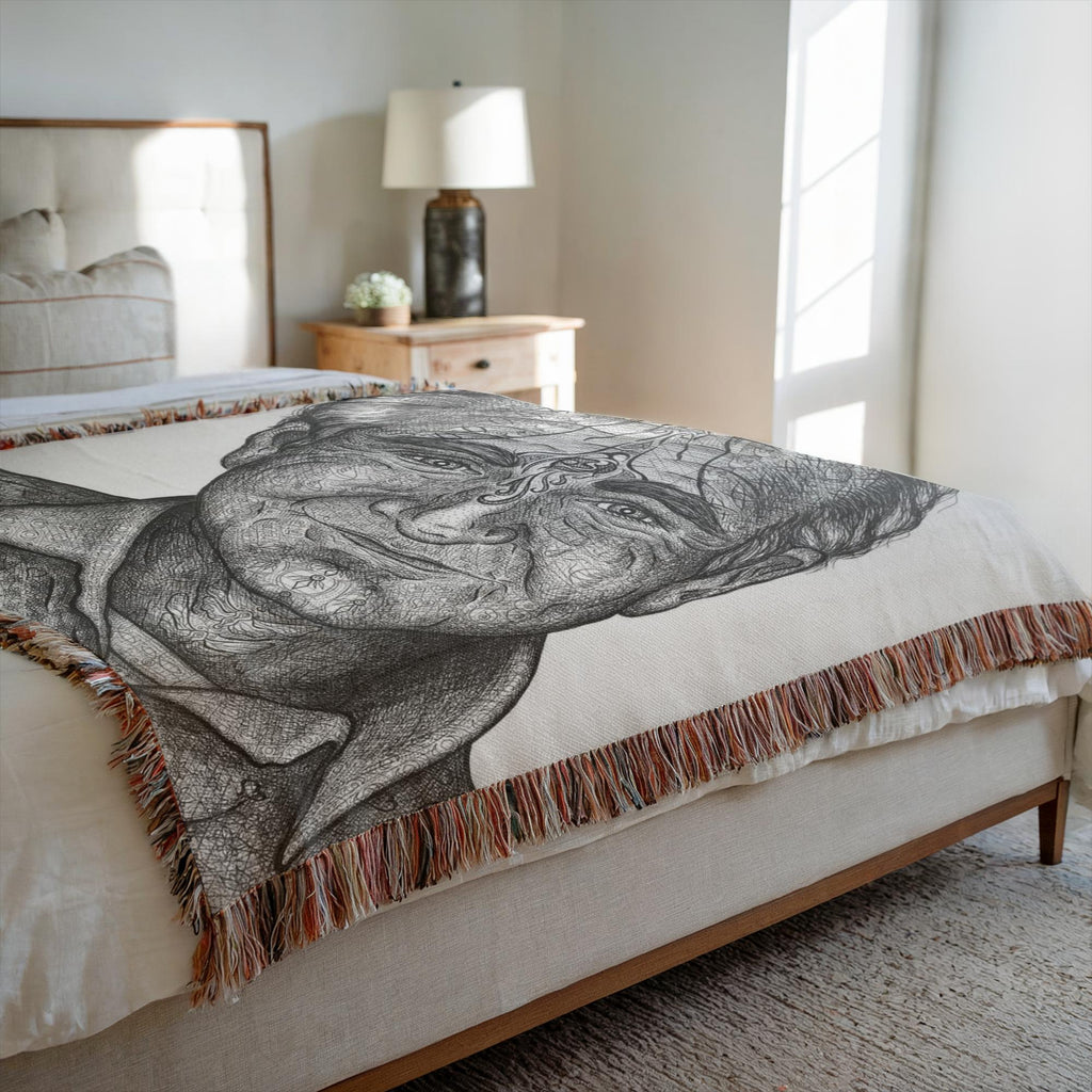the-wisdom-keeper-of-lightness-black-white-woven-blanket – Wisdom Keepers
