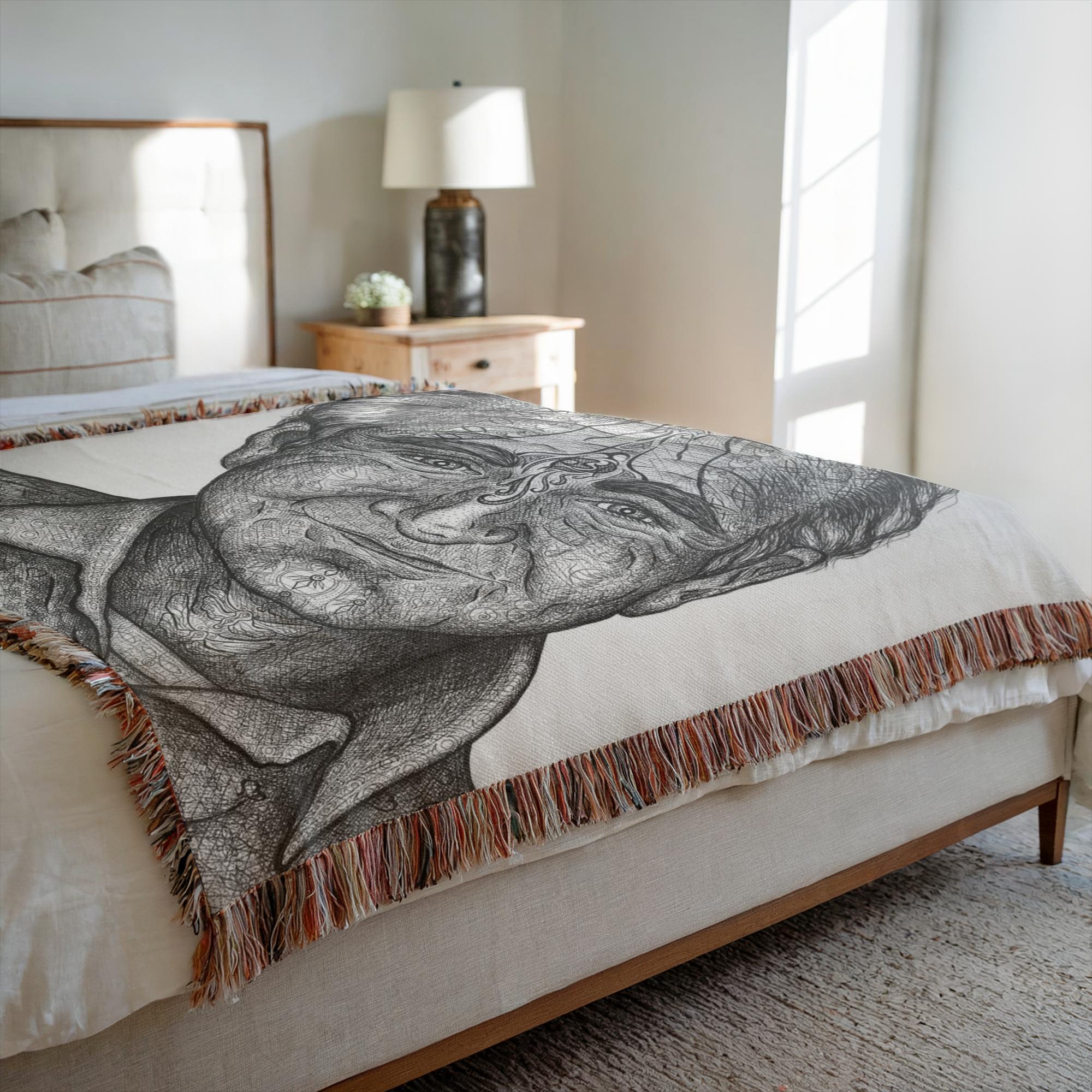 the-wisdom-keeper-of-lightness-black-white-woven-blanket – Wisdom Keepers