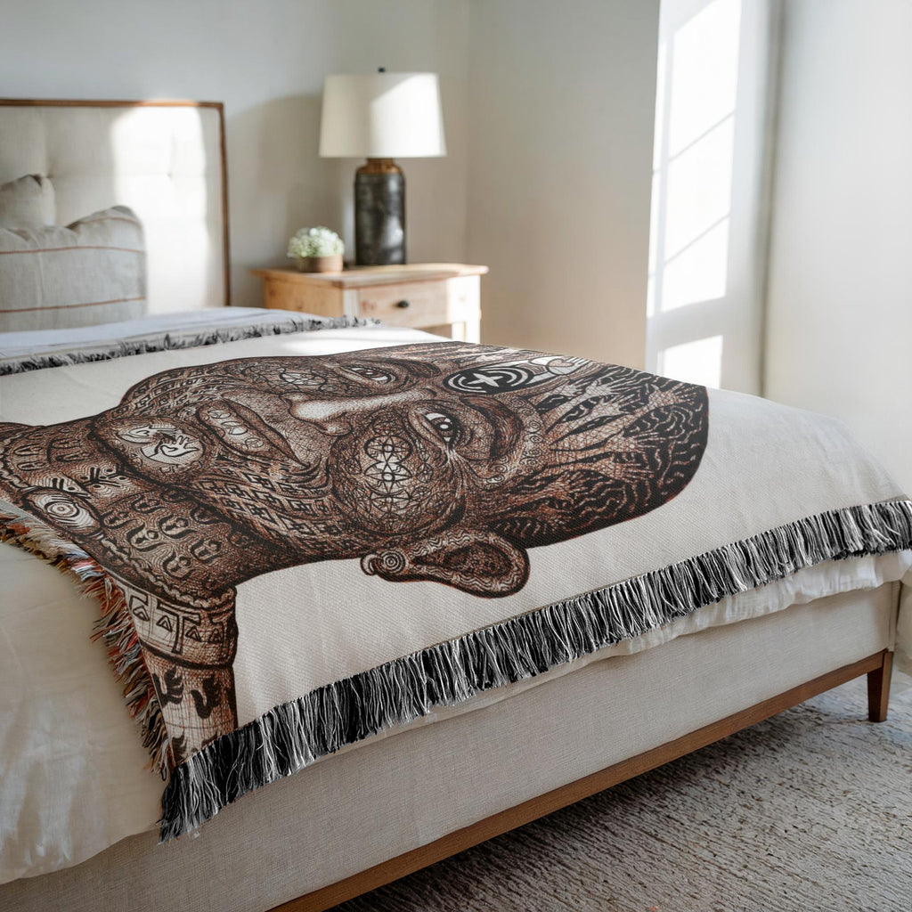 the-wisdom-keeper-of-humanity-brown-white-woven-blanket – Wisdom Keepers