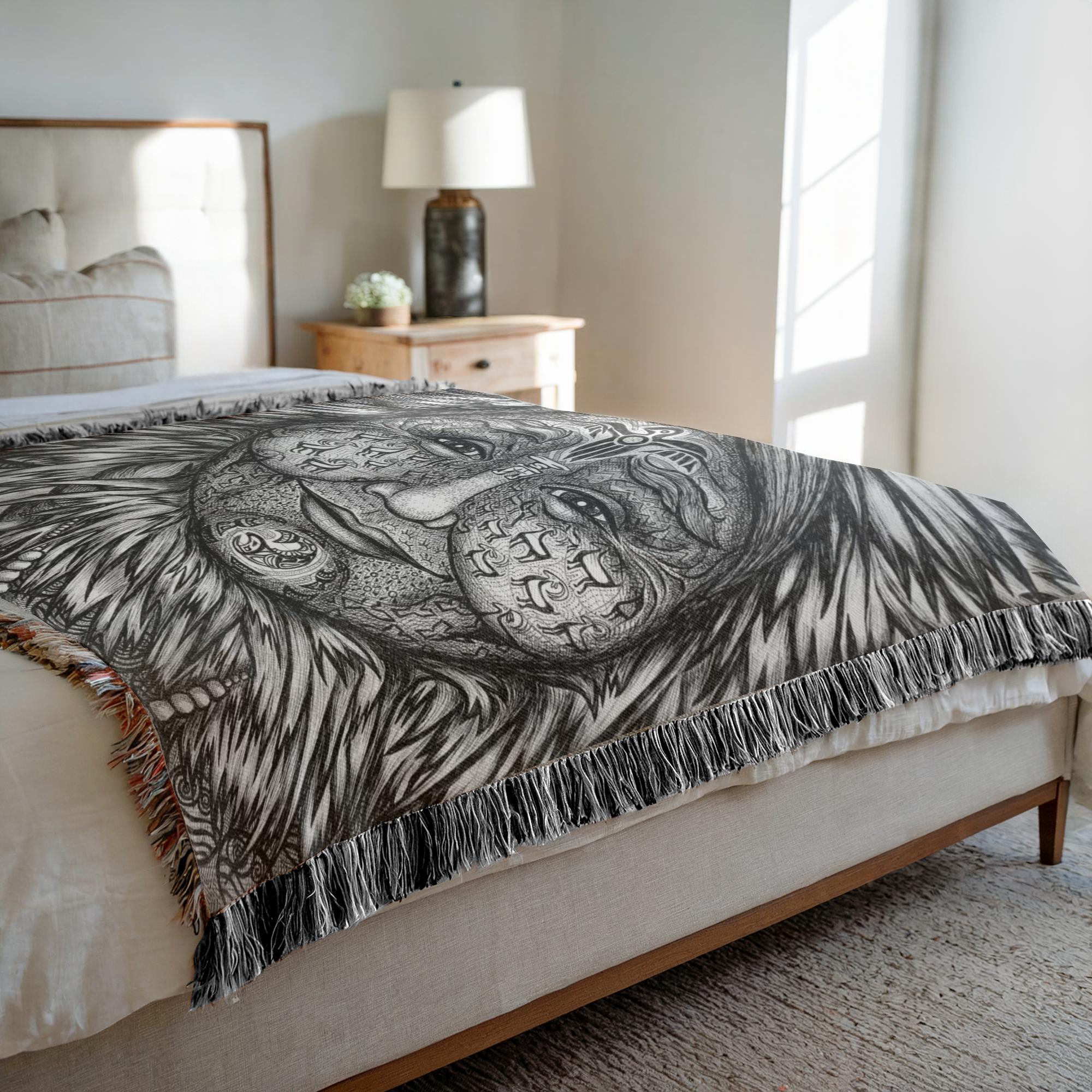 the-wisdom-keeper-of-expansion-superabundance-black-white-woven-blanket – Wisdom Keepers