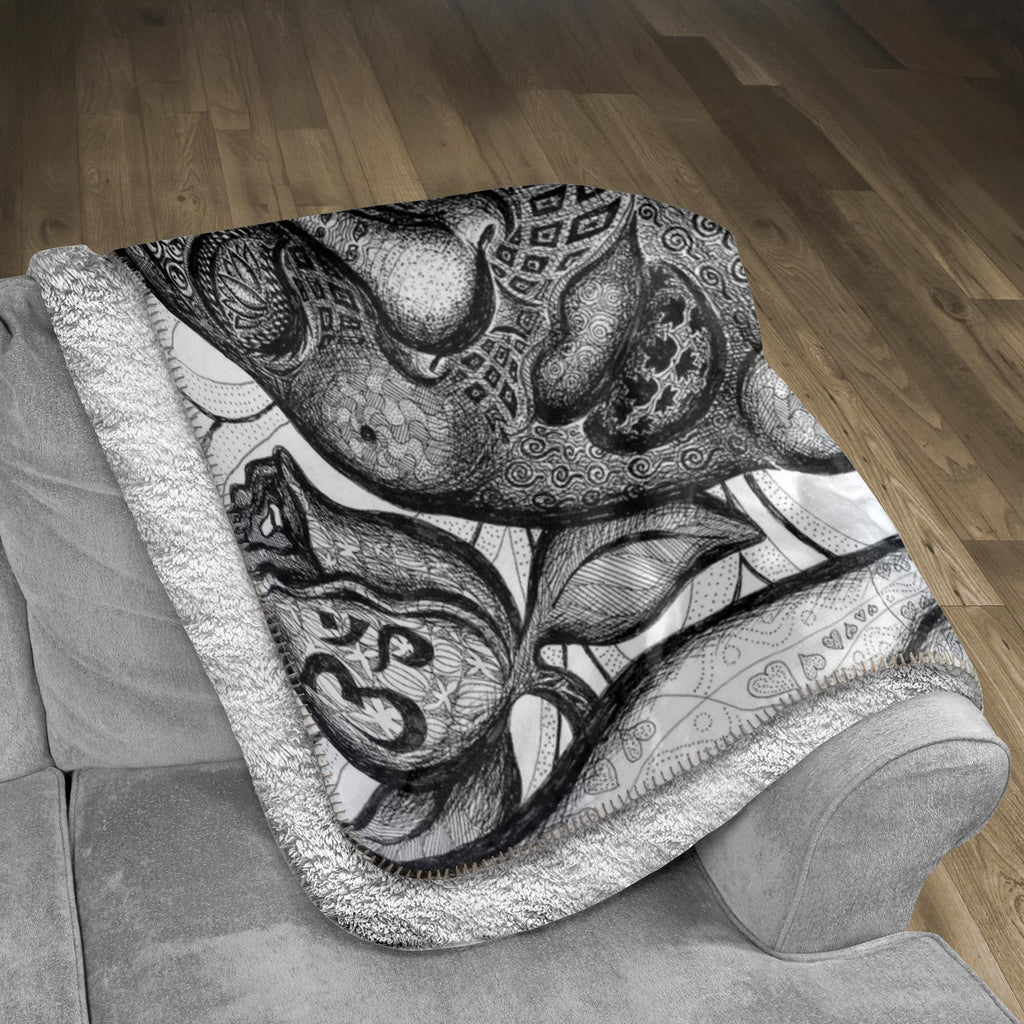 the-wisdom-keeper-of-totality-black-white-fleece-sherpa-blanket – Wisdom Keepers