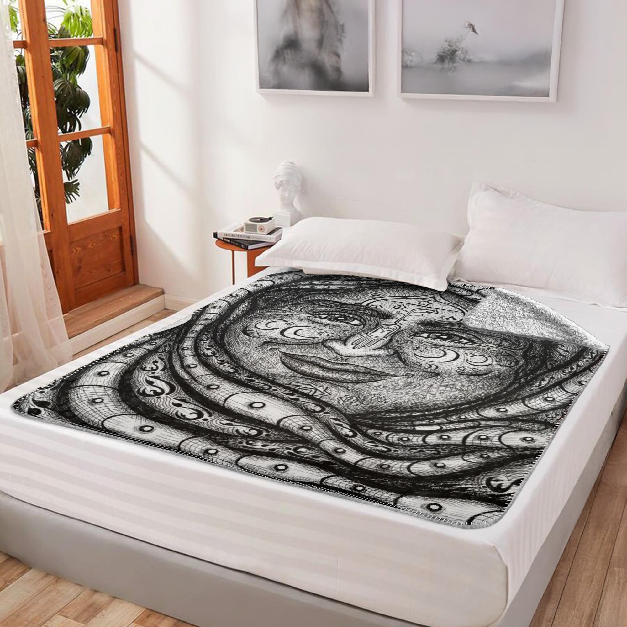 WK6_Black_White_Fleece_Sherpa_Blanket-60x80