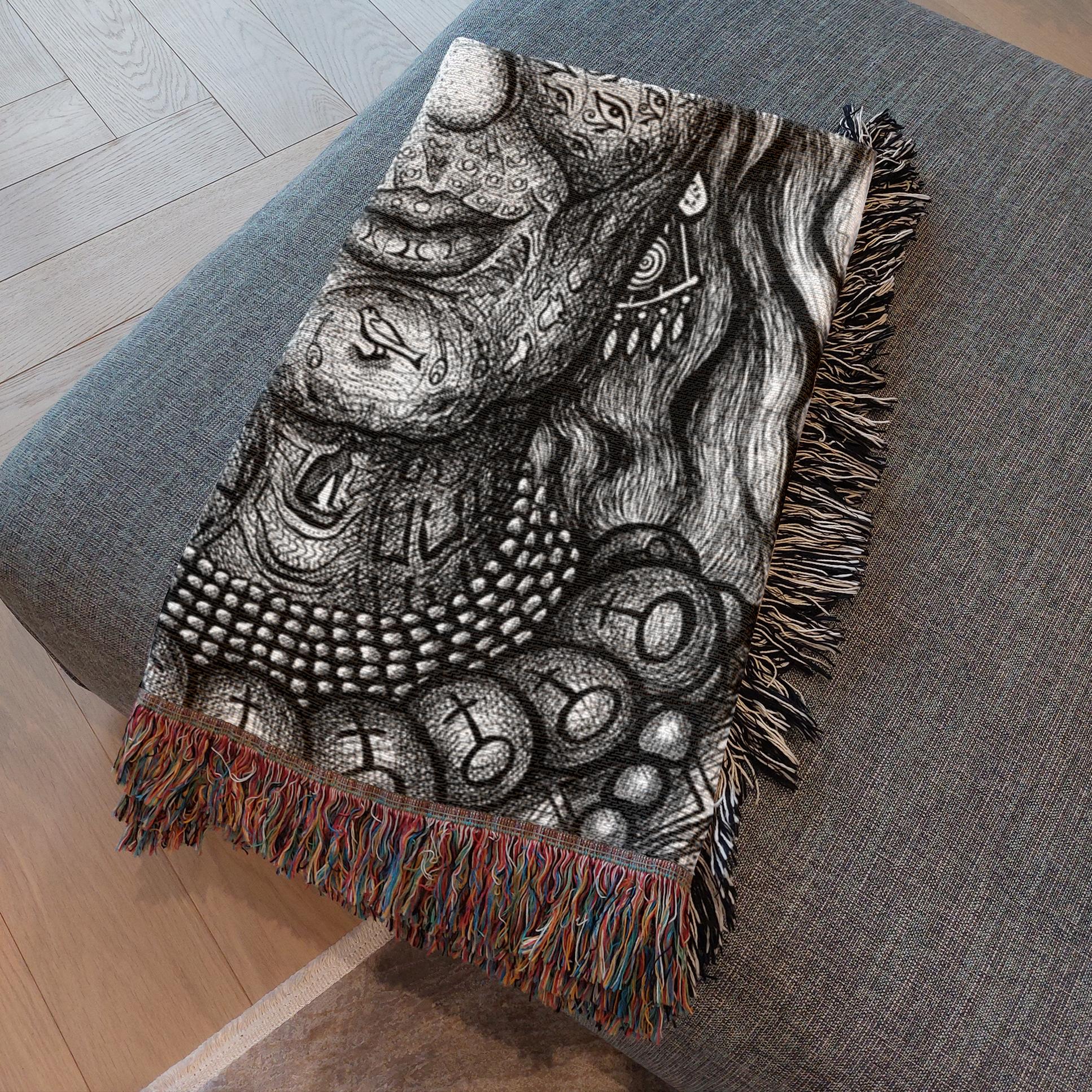 the-wisdom-keeper-of-anticipation-emanation-black-white-woven-blanket – Wisdom Keepers