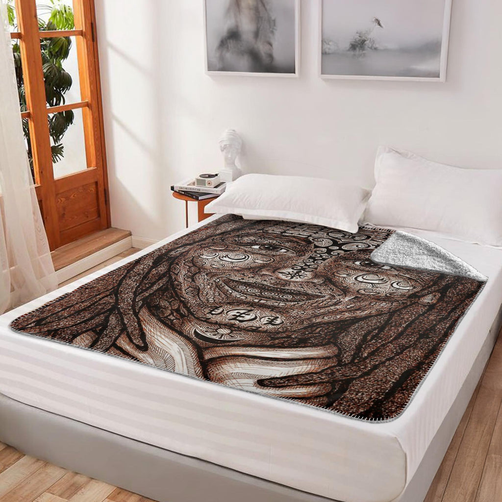 the-wisdom-keeper-of-dynamism-brown-white-fleece-sherpa-blanket – Wisdom Keepers