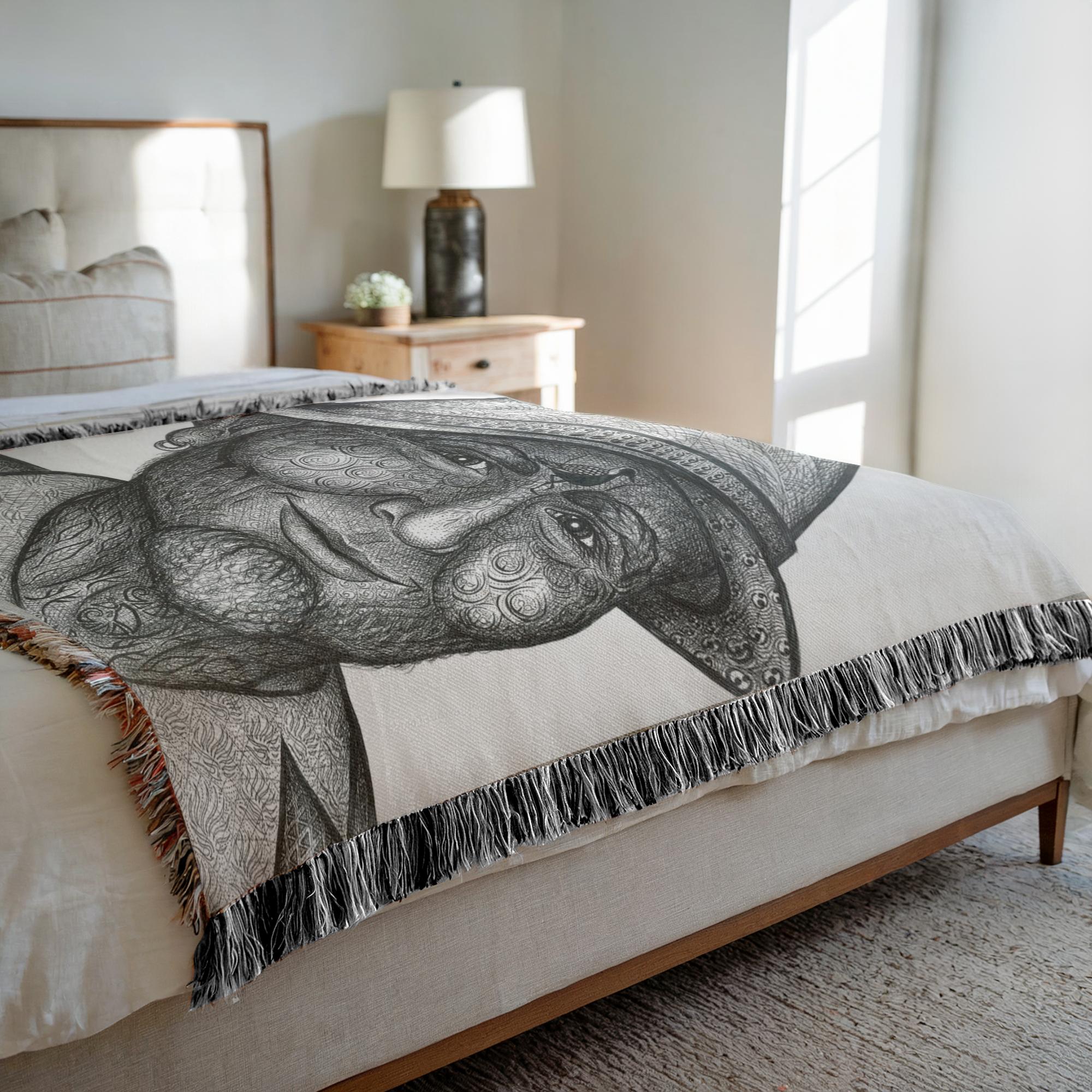 the-wisdom-keeper-of-stillness-black-white-woven-blanket – Wisdom Keepers