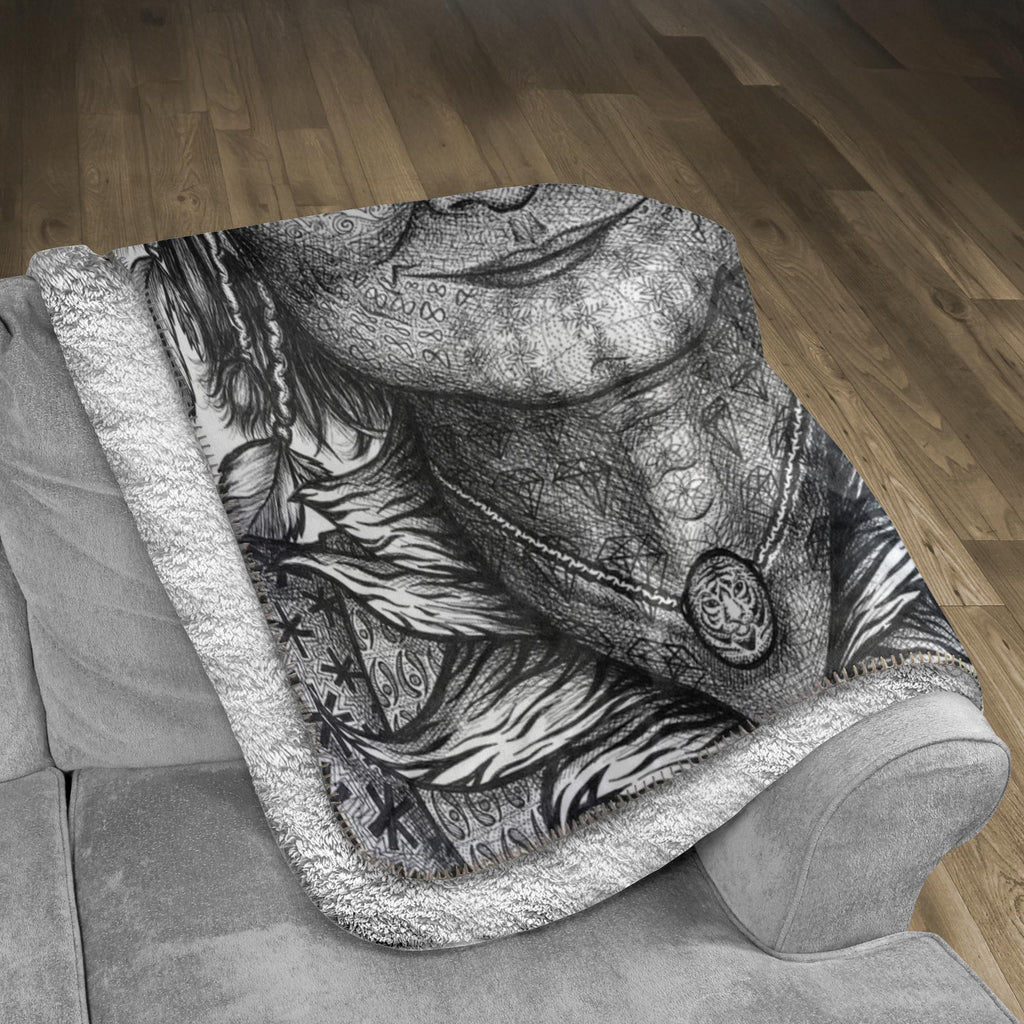 the-wisdom-keeper-of-integrity-black-white-fleece-sherpa-blanket – Wisdom Keepers