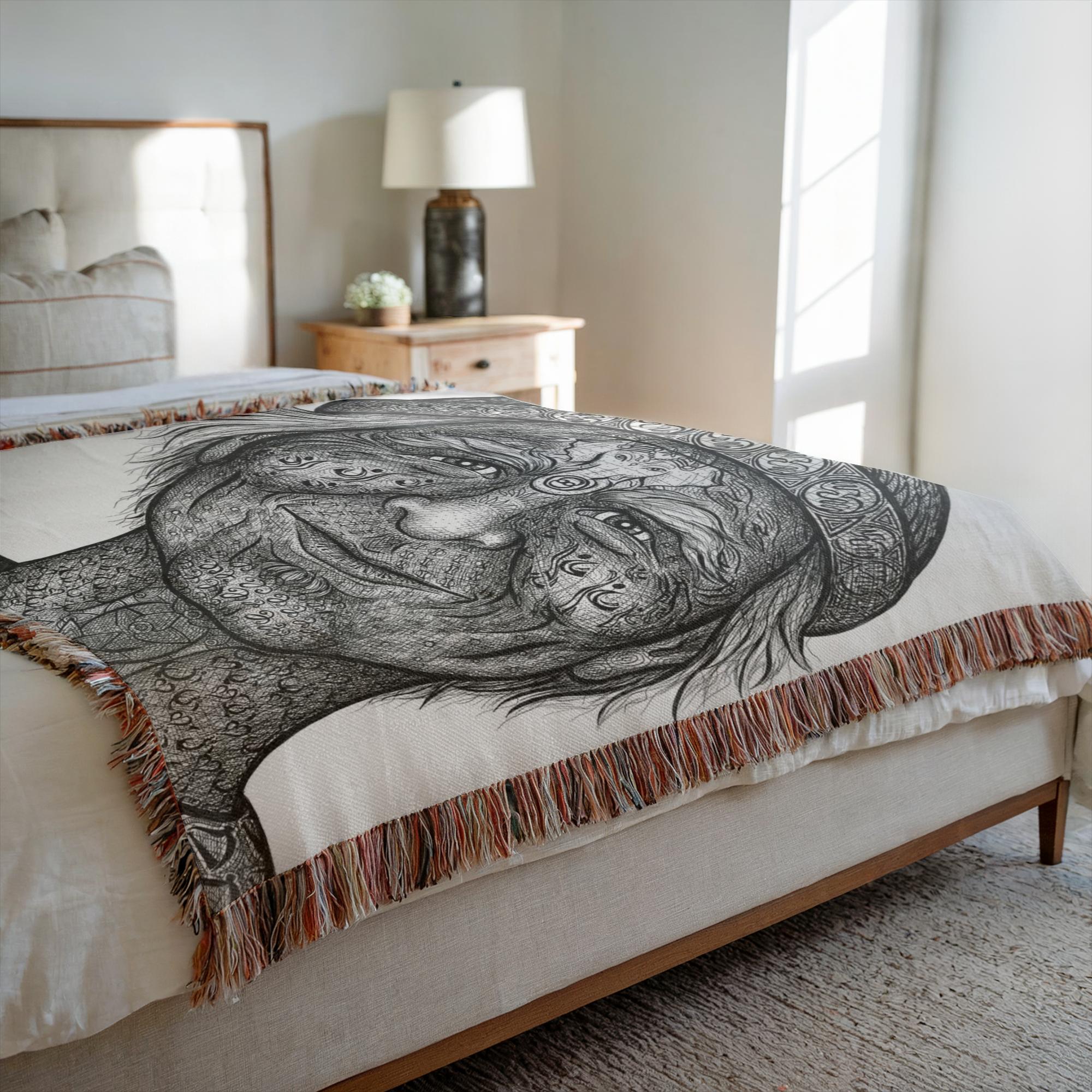 the-wisdom-keeper-of-inquiry-truth-black-white-woven-blanket – Wisdom Keepers