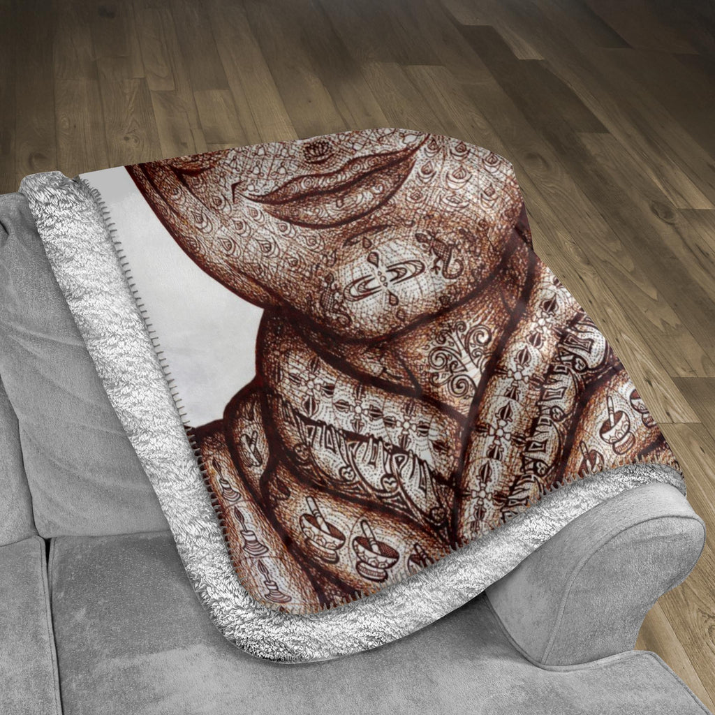 the-wisdom-keeper-of-mindfulness-brown-white-fleece-sherpa-blanket – Wisdom Keepers