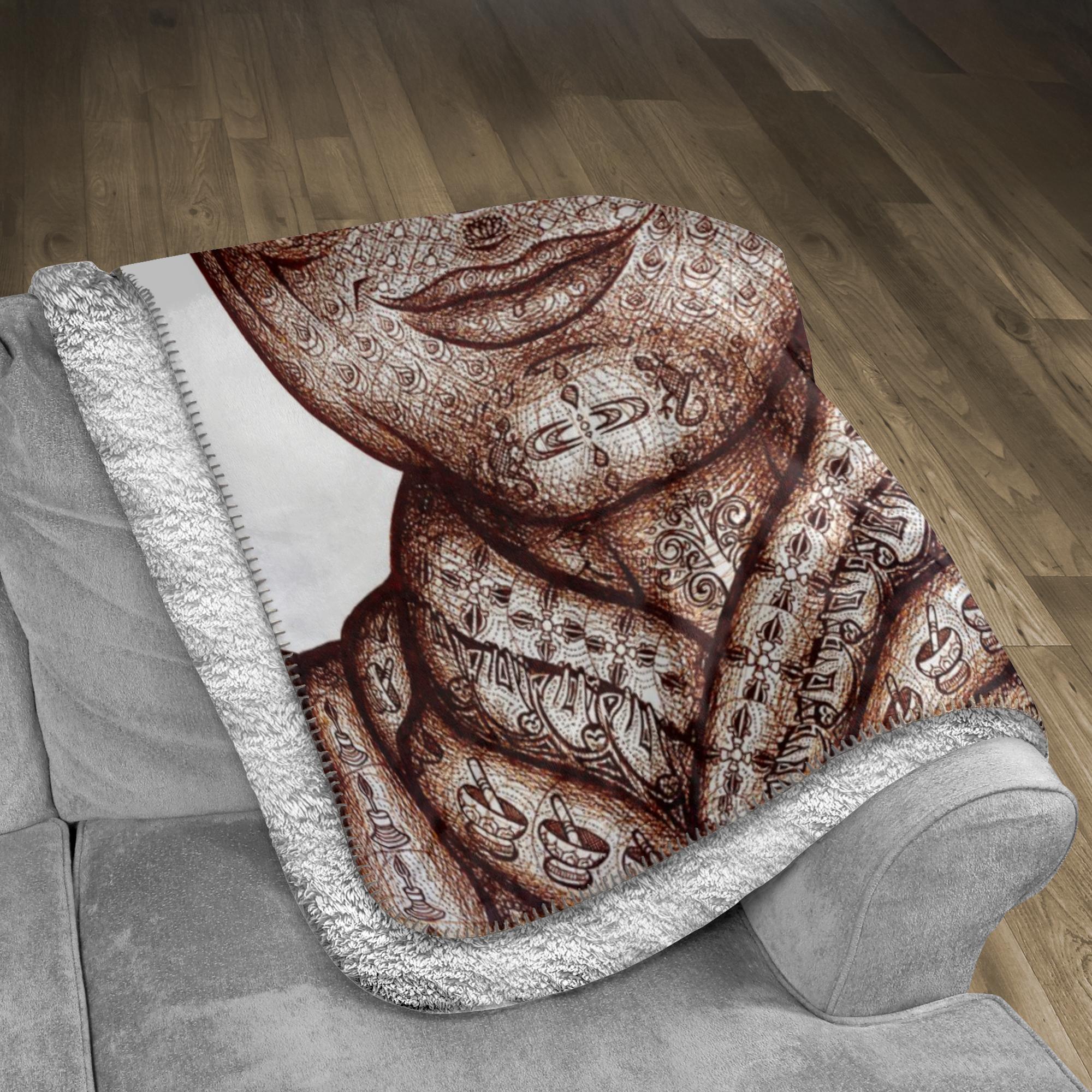 the-wisdom-keeper-of-mindfulness-brown-white-fleece-sherpa-blanket – Wisdom Keepers