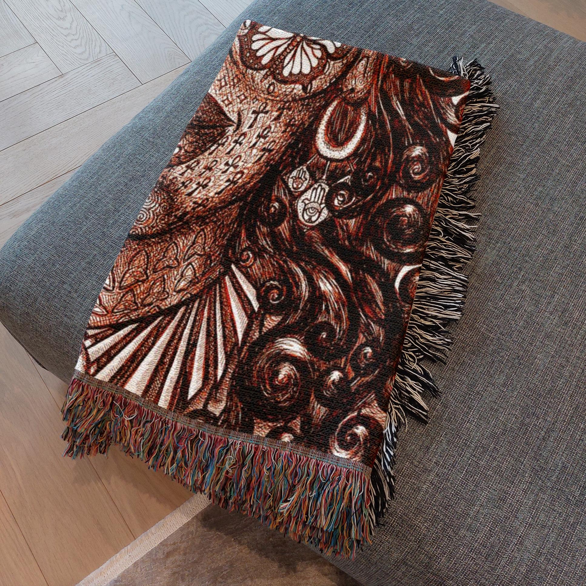 the-wisdom-keeper-of-determination-brown-white-woven-blanket – Wisdom Keepers