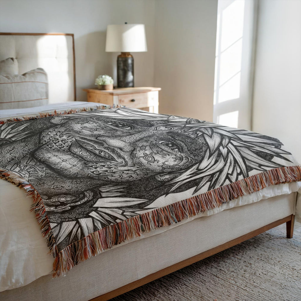 the-wisdom-keeper-of-vitality-black-white-woven-blanket – Wisdom Keepers