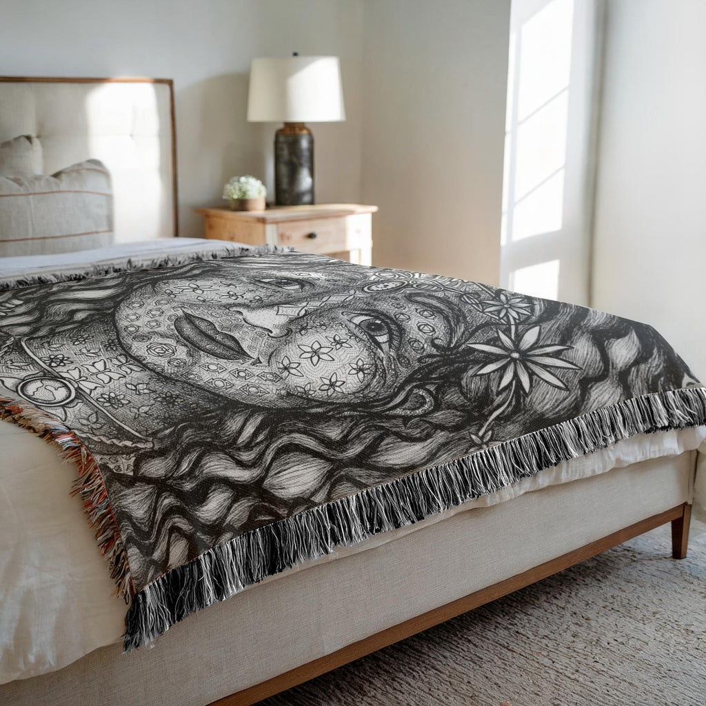 the-wisdom-keeper-of-magnetism-black-white-woven-blanket – Wisdom Keepers