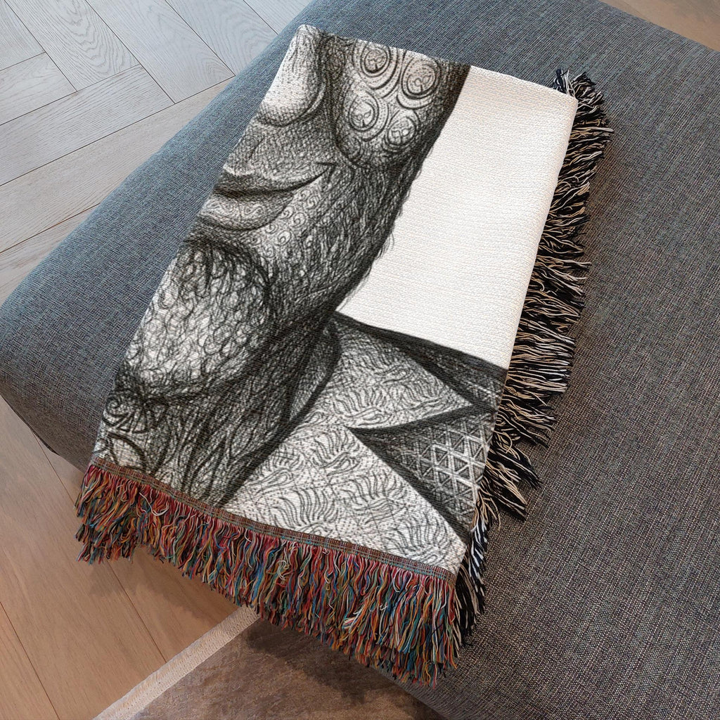 the-wisdom-keeper-of-stillness-black-white-woven-blanket – Wisdom Keepers
