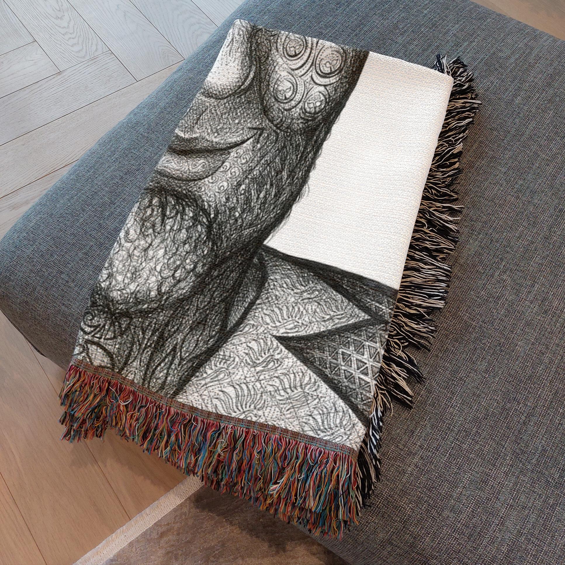 the-wisdom-keeper-of-stillness-black-white-woven-blanket – Wisdom Keepers