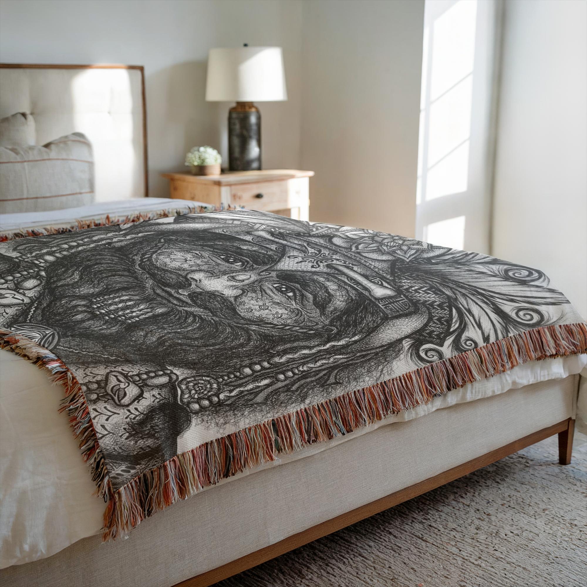 the-wisdom-keeper-of-competence-black-white-woven-blanket – Wisdom Keepers