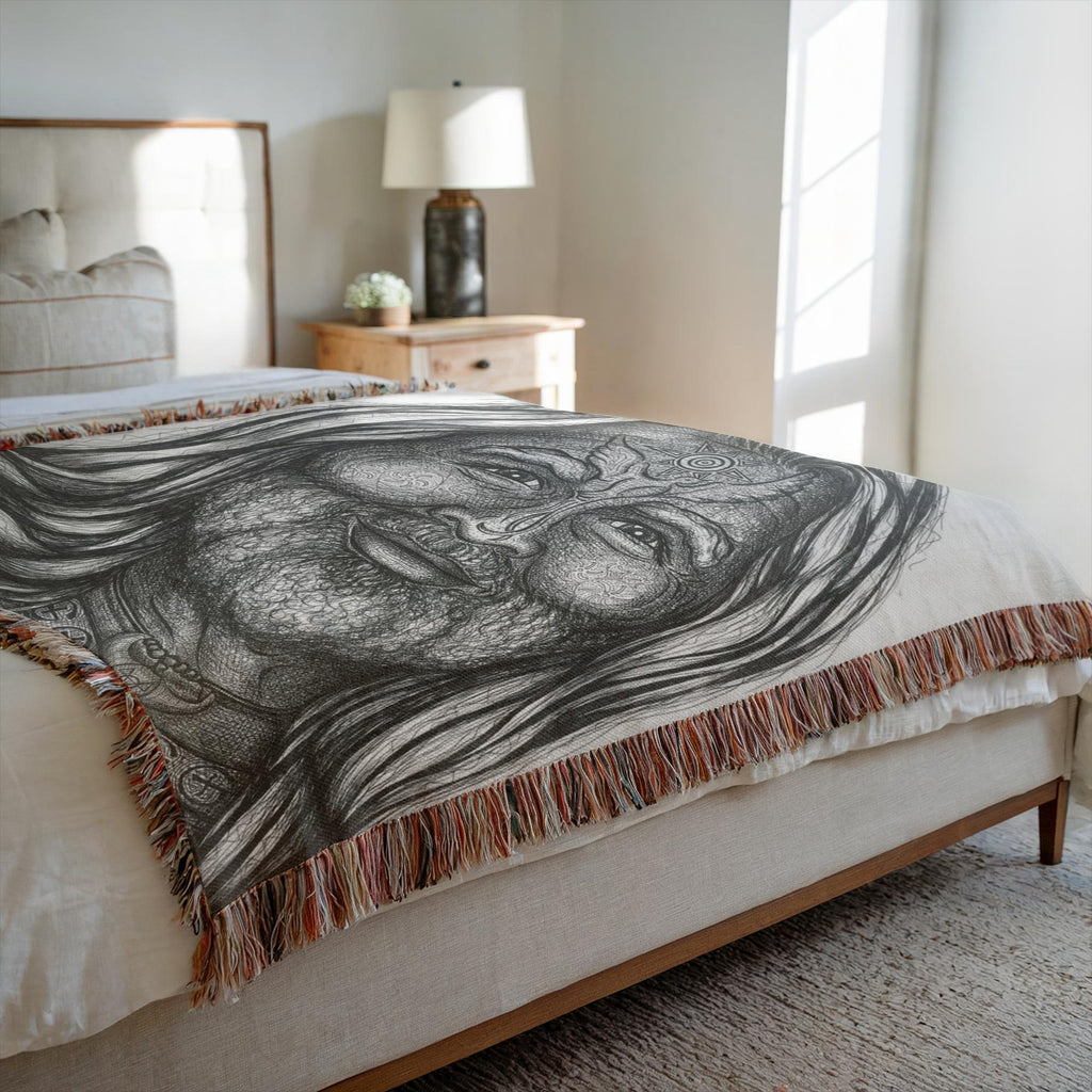 the-wisdom-keeper-of-adventure-black-white-woven-blanket – Wisdom Keepers