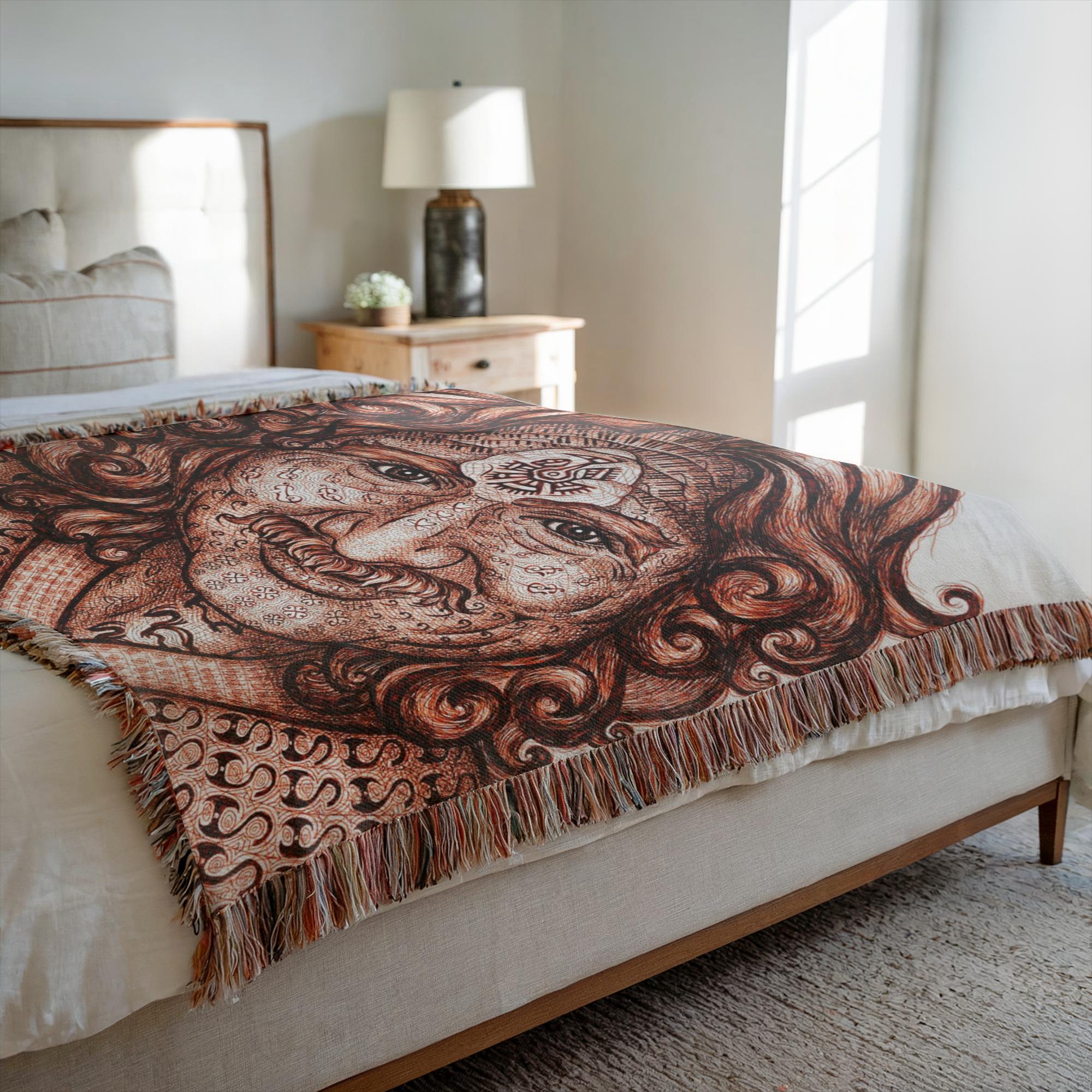 the-wisdom-keeper-of-self-assurance-brown-white-woven-blanket – Wisdom Keepers